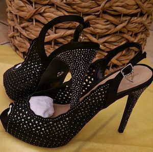 Thalia Sodi Black Peep toe, slingback pumps  Size: 9.5